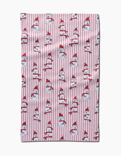 Silly Snowman Geometry Tea Towel