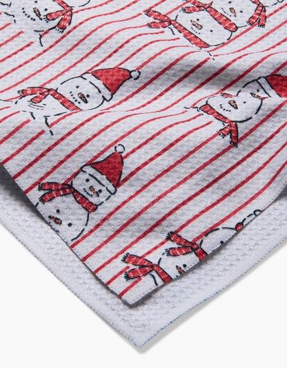 Silly Snowman Geometry Tea Towel