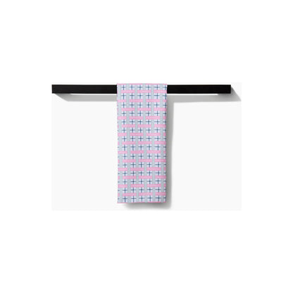 Spring Cottage Plaid Geometry Tea Towel