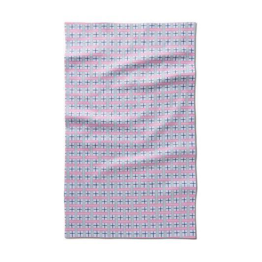 Spring Cottage Plaid Geometry Tea Towel