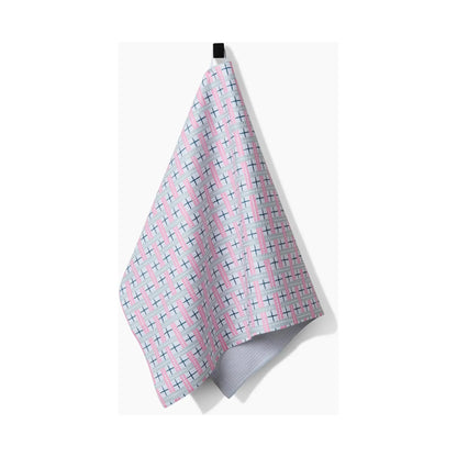 Spring Cottage Plaid Geometry Tea Towel