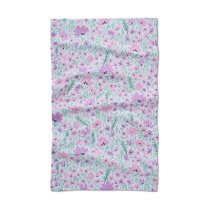 Spring Fleur Blooms Geometry Tea Towel