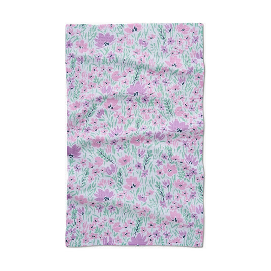 Spring Fleur Blooms Geometry Tea Towel