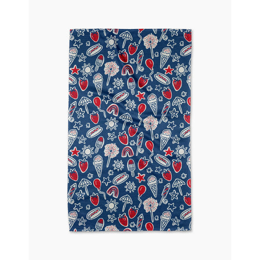 Summer Fun in Blue Kitchen Tea Towel