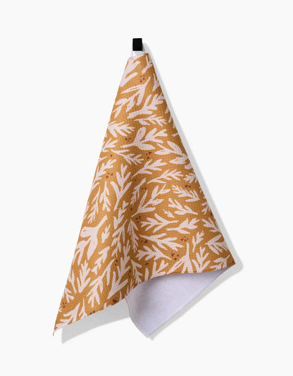 Trail Dusting Gold Geometry Tea Towel