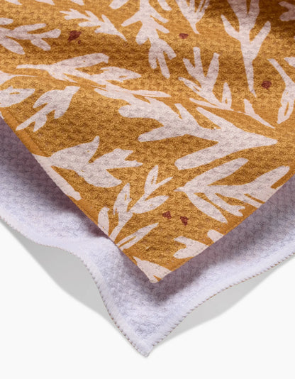 Trail Dusting Gold Geometry Tea Towel