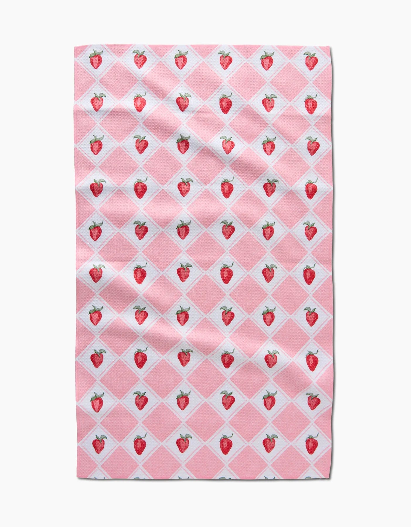 Vera Strawberries Geometry Tea Towel