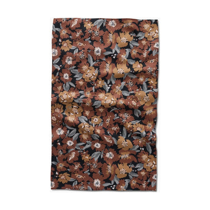 Vintage Floral Natural Geometry Tea Towel