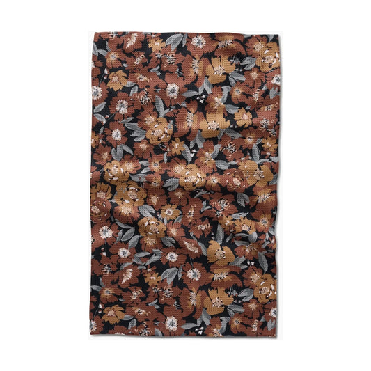 Vintage Floral Natural Geometry Tea Towel