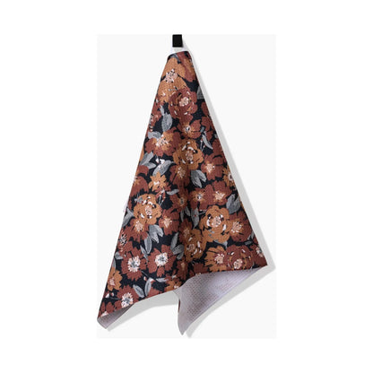 Vintage Floral Natural Geometry Tea Towel