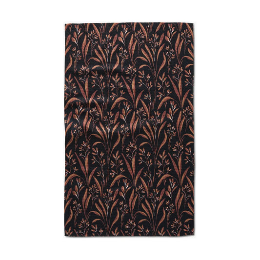 Vintage Grass Black Geometry Tea Towel