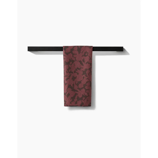 Wild Wood Maroon Geometry Tea Towel