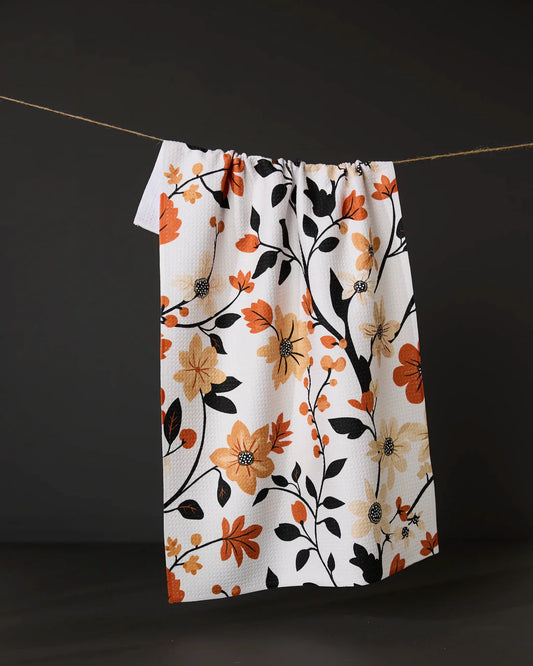 Spiced Florals Geometry Tea Towel