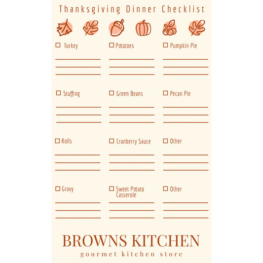 Thanksgiving Dinner Checklist 2022 Browns Kitchen