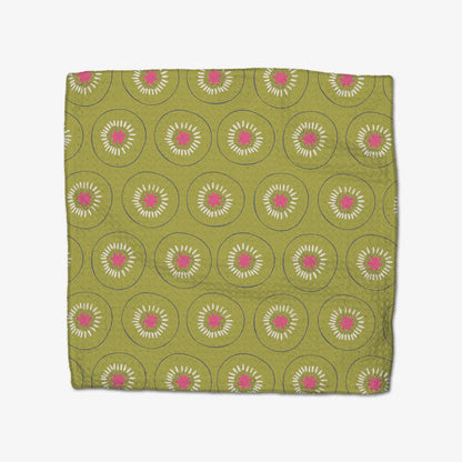 Tropical Fruit Geometry Dishcloth Set of 3 Kitchen Towels Browns Kitchen