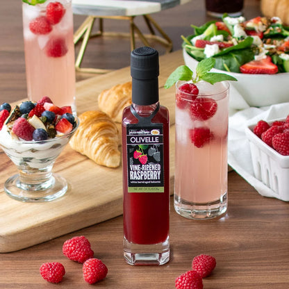 Olivelle Perfect Pairing Gift - Sicilian Lemon Infused Olive Oil & Vine-Ripened Raspberry White Barrel Aged Balsamic