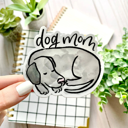 Watercolor Dog Mom Sticker 2.5x3in Elyse Breanne Design