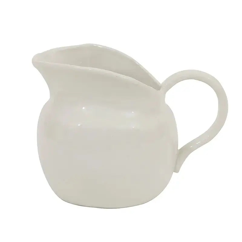 White Stoneware Pitcher, Medium  Browns Kitchen