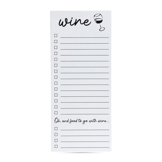 Wine. Oh and food to go with wine printed funny list pad ellembee gift