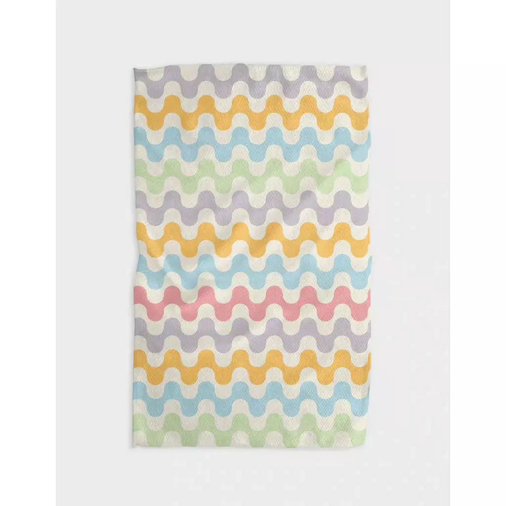 Wobble Colors Geometry Kitchen Tea Towel