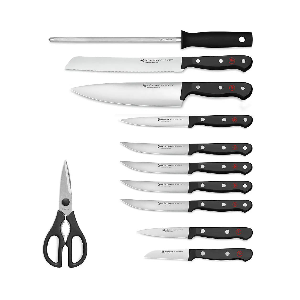 Wusthof Gourmet 12pc Knife Block Set, 15-Slot Acacia Kitchen Knives Browns Kitchen