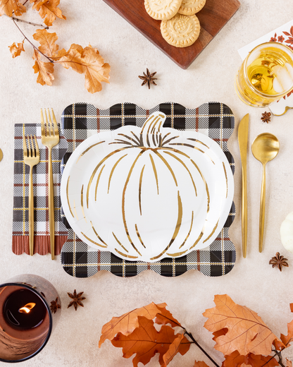 Black Fall Plaid Dinner Napkin