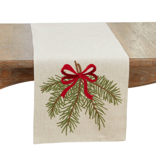 Pine Needle And Bow Table Runner
