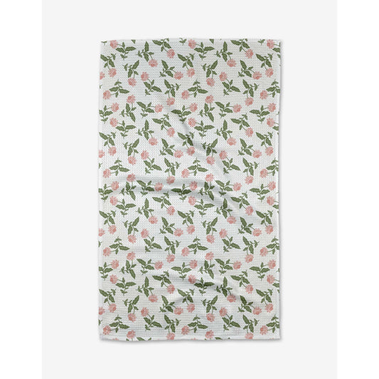 Wildflower Vine Blush Geometry Tea Towel