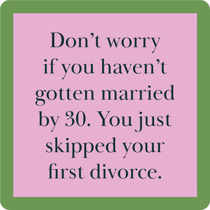 First Divorce Coaster | Funny Party Gift | Home Bar Decor