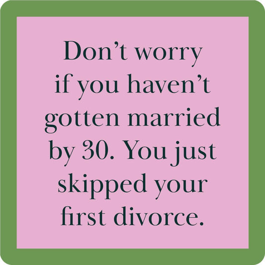 First Divorce Coaster | Funny Party Gift | Home Bar Decor