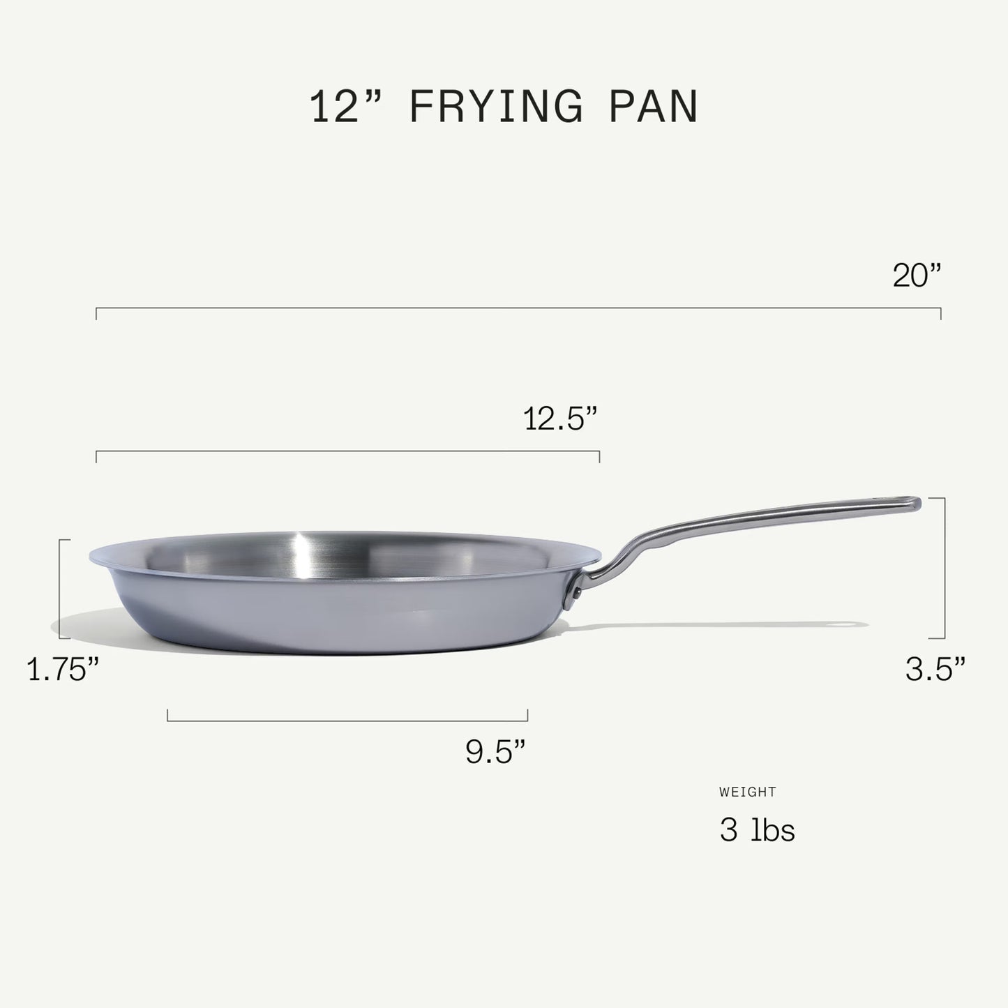 Made In Stainless Clad Frying Pan 12"