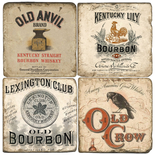 Vintage Bourbon I - Tumbled Marble Coaster