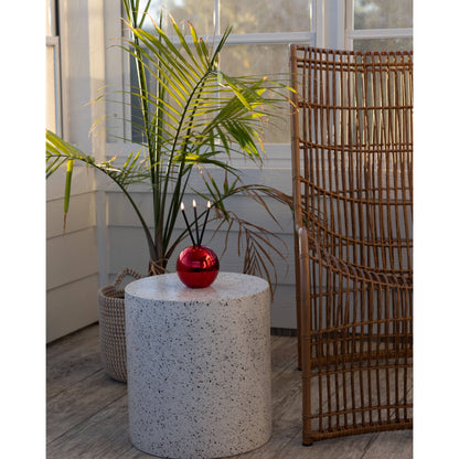 Neva Vase, Red Metallic Candle Holder