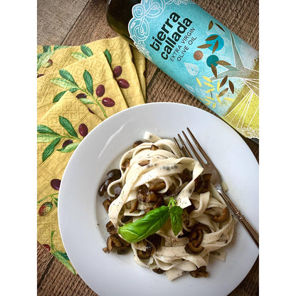 Black Olive and Garlic Fettuccine