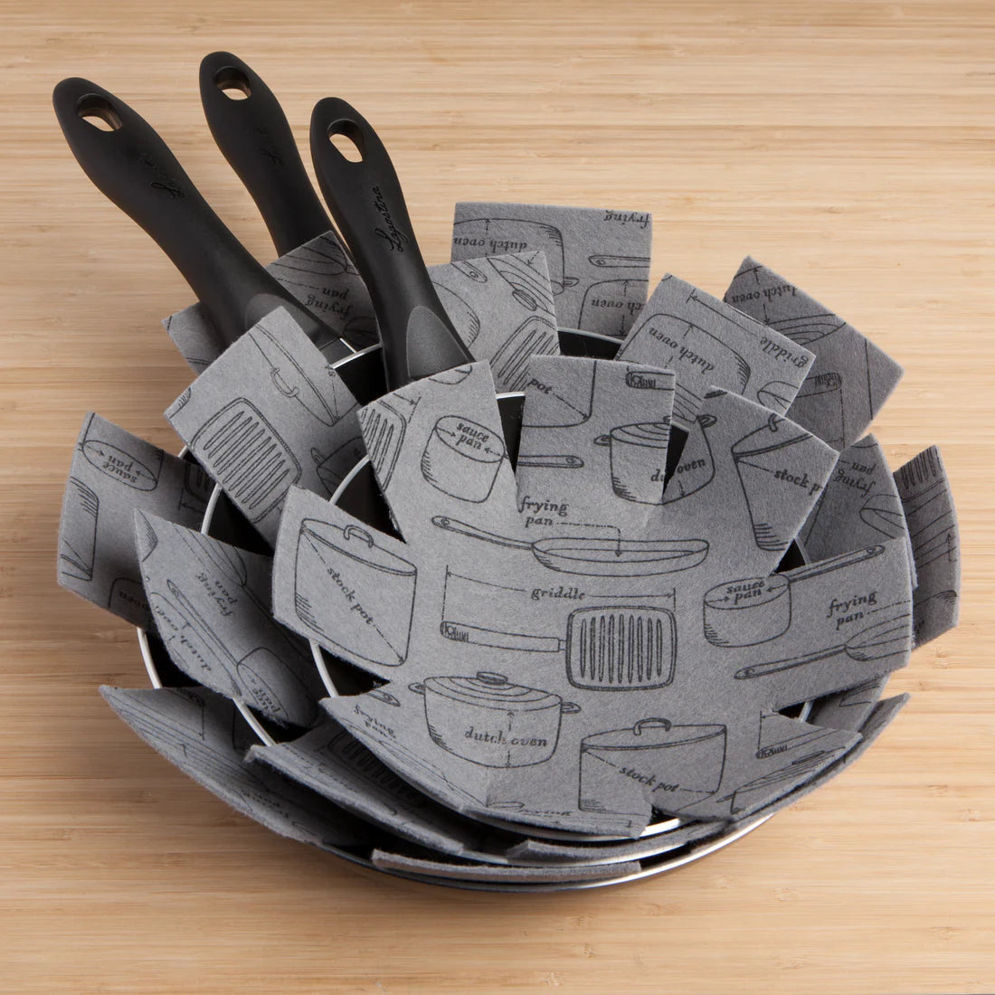 Gray Pots + Pans Set of 3 Pan Protectors