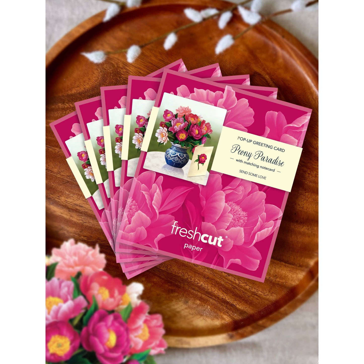 Mini Peony Paradise Pop Up Greeting Card