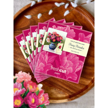 Mini Peony Paradise Pop Up Greeting Card