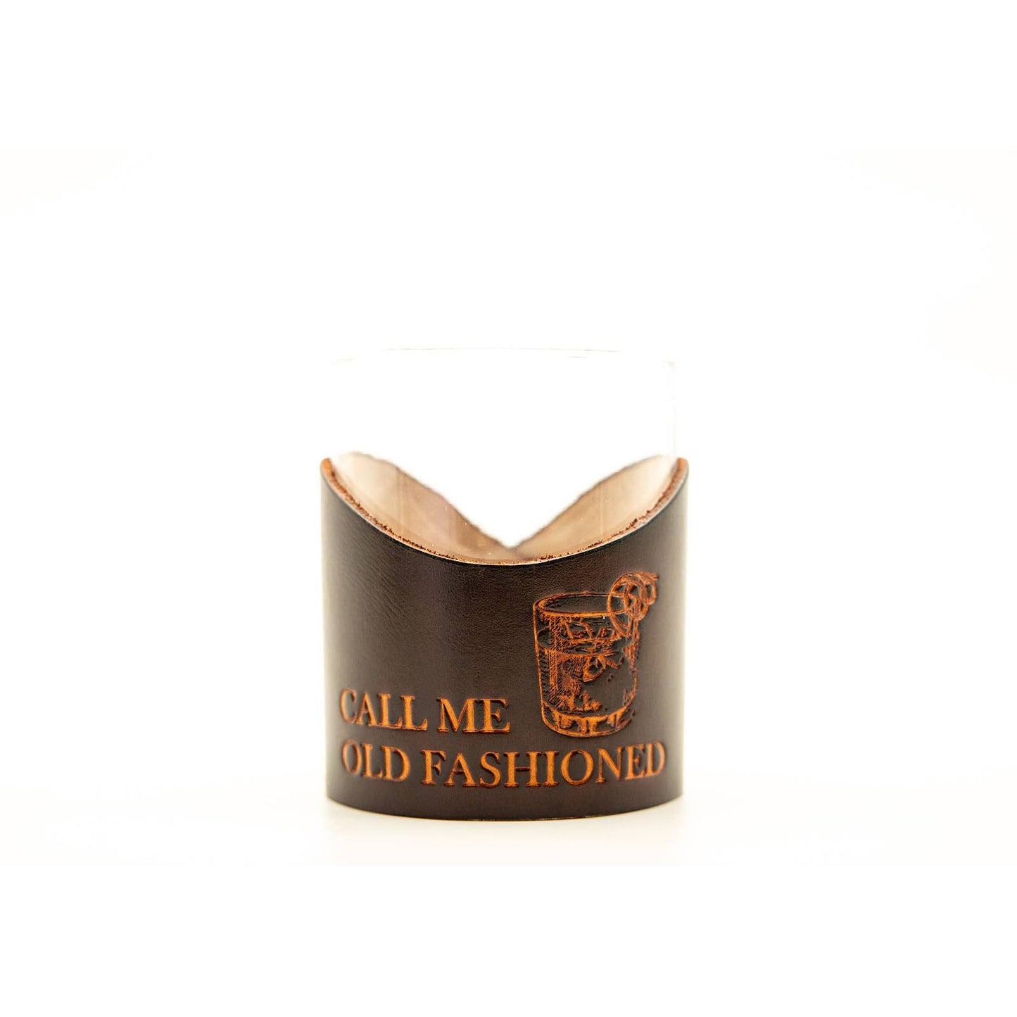 Leather Rocks Glass - "Call Me Old Fashioned"