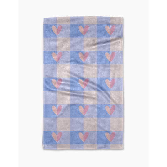 Pastel Picnic Hearts Geometry Tea Towel