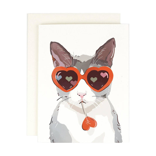 Heart Eye Cat Greeting Card
