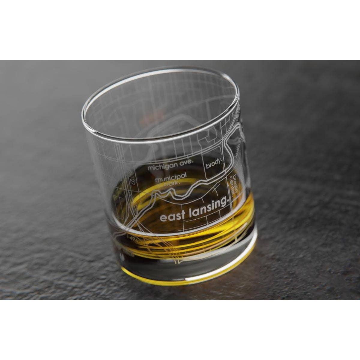 Tallahassee Florida State University College Town Etched Whiskey Rocks Glass - 11 oz