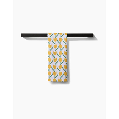 Tulip Flowers Geometry Tea Towel