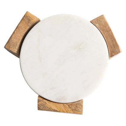 Marble Coasters with Wood Holder