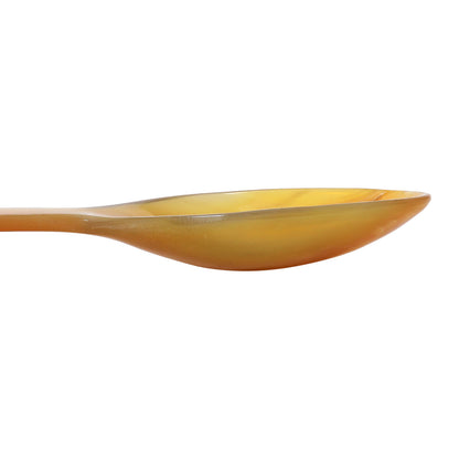Horn Serving Spoon in Printed Drawstring Bag