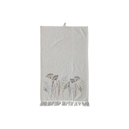 Flowers & Fringe Cotton Printed Tea Towels