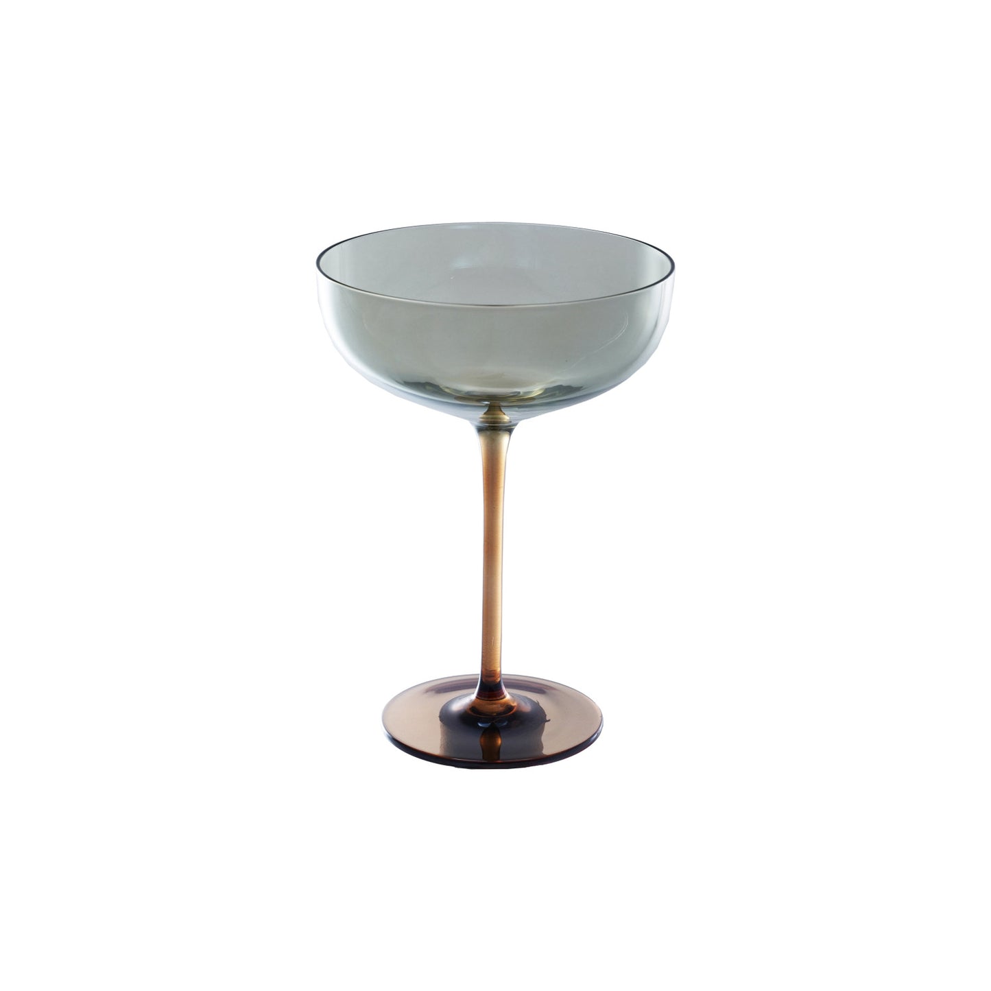 8 oz. Martini Glass, Iridescent Finish, Amber Color & Green