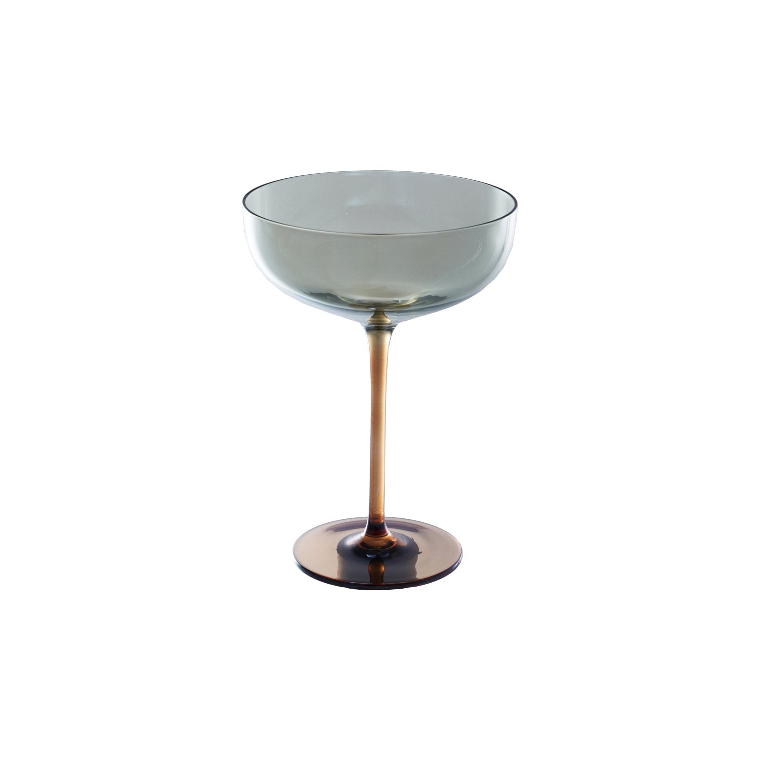 8 oz. Martini Glass, Iridescent Finish, Amber Color & Green
