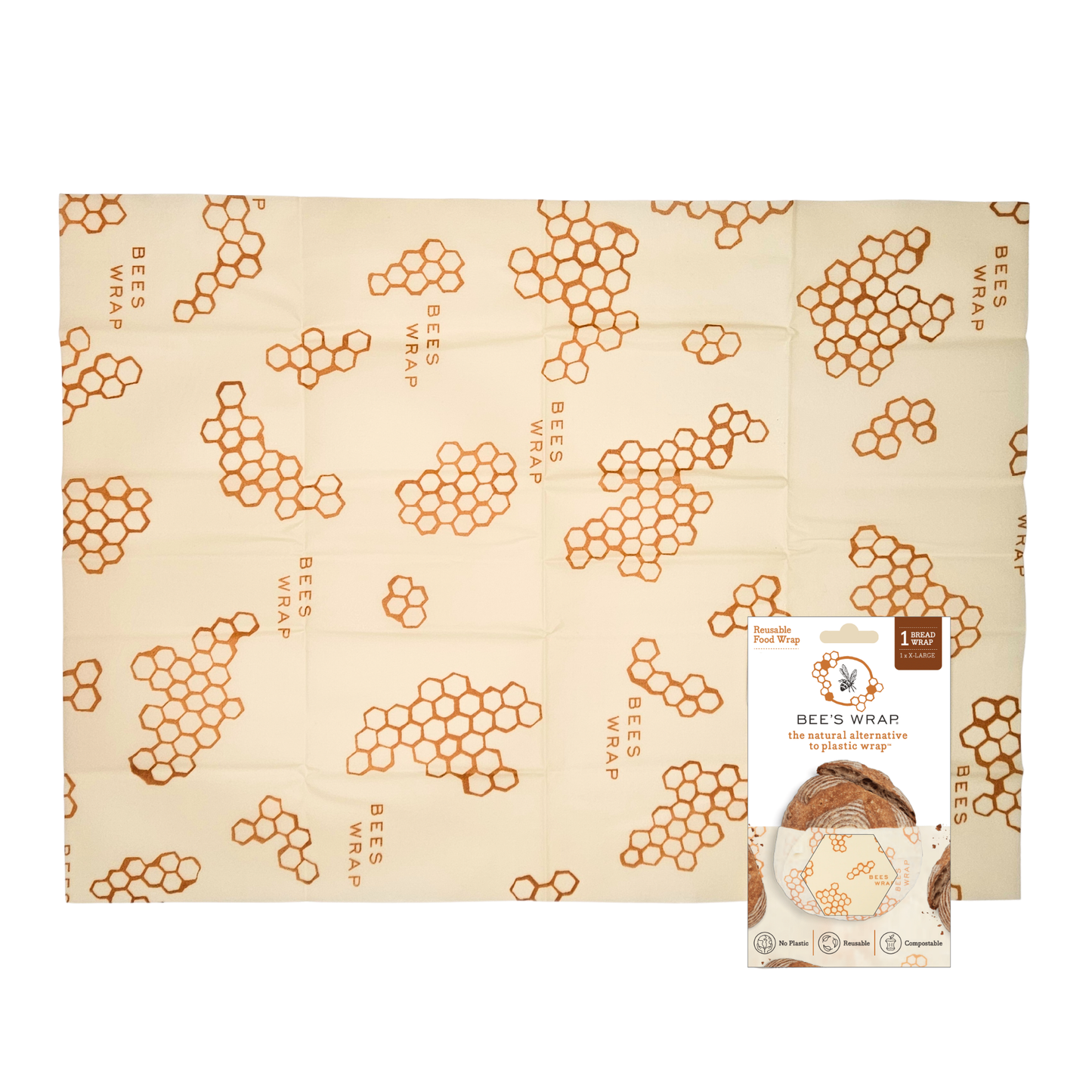 Bee's Wrap Bread Wrap - Honeycomb Pattern