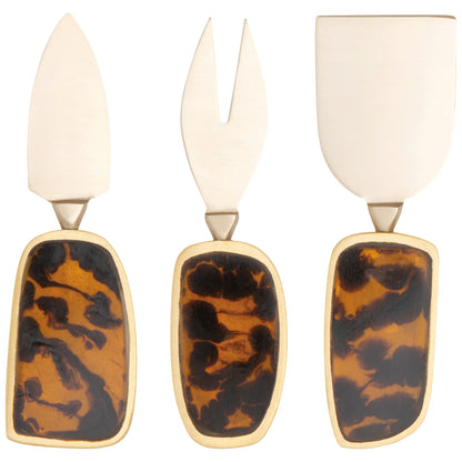 Tortoiseshell Cheese Knives, Set of 3