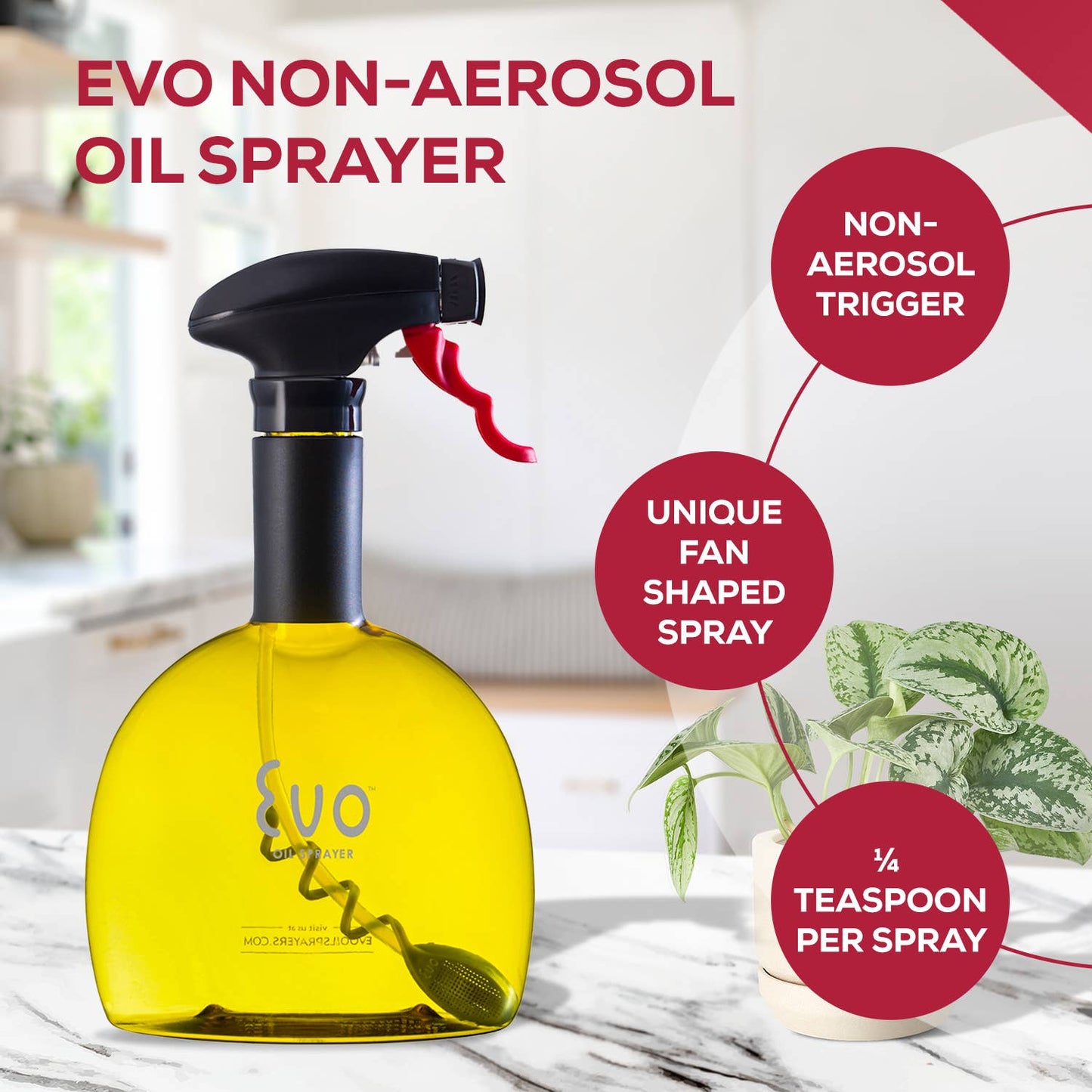 Evo Oil Sprayer Bottle, Green 24oz